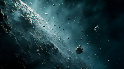 Cinturón de asteroides entre las órbitas de Marte y Júpiter - obrazy, fototapety, plakaty