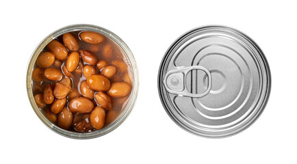 Kidney Beans in a Tin Can Isolated Top View