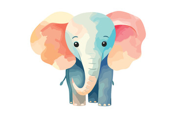 cute little baby elephant watercolor design vector illustration