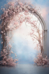 Dreamlike Archway Framed by Cherry Blossoms