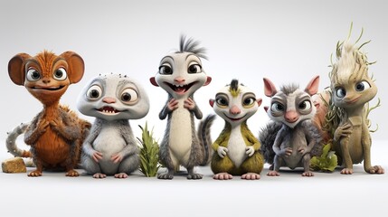 Obraz premium Characters Engaged in Conservation of Threatened