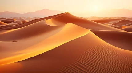 Fotobehang Desert landscape, sand dunes with wavy pattern © xuan
