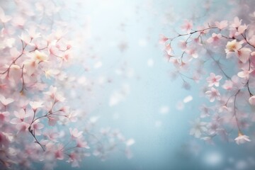 Soft Cherry Blossoms Against a Dreamy Blue Sky