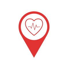 AED,automated external defibrillator / aed sign with heart and electricity symbol flat vector icon	