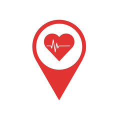 AED,automated external defibrillator / aed sign with heart and electricity symbol flat vector icon	