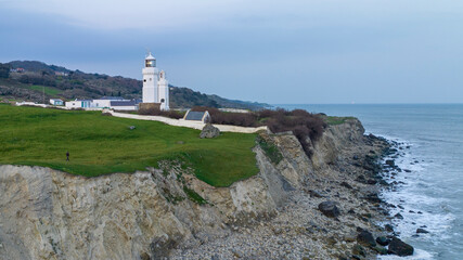 Fototapeta na wymiar St Catherine's Lighthouse near Niton on the Isle of Wight