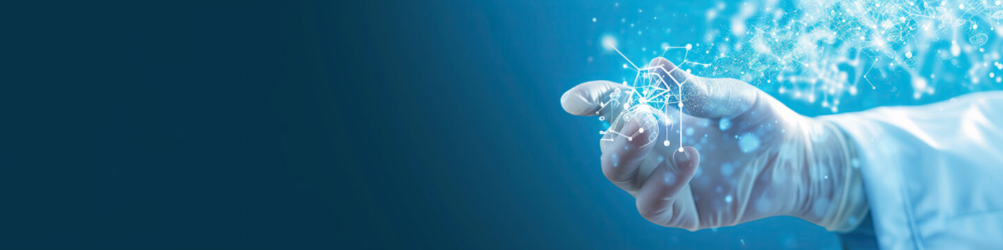 doctors hand pointing at digital data structure, virtuel medicine
