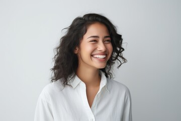 Portrait of a beautiful asian woman smiling and looking at camera