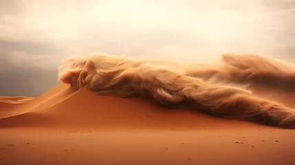  Sand dunes in desert landscape, 3d rendering of beautiful desert © ma