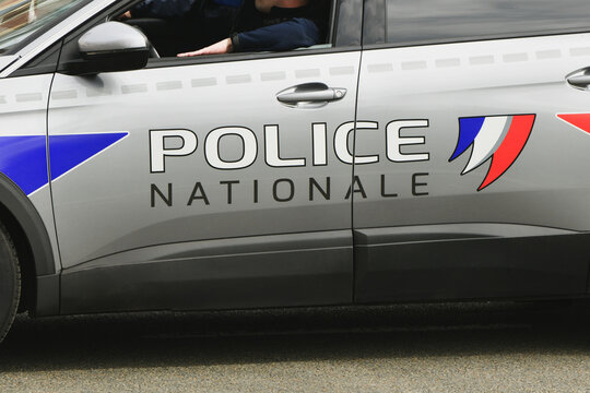 Paris, France - May 08, 2023: French national police patrol vehicle "Police Nationale"