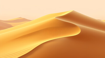 Sand dunes in desert landscape, 3d rendering of beautiful desert