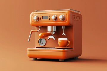Modern coffee machine making tasty coffee