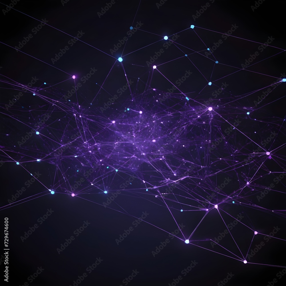 Poster abstract geometric with connected lines. big data visualization, network connection. technology futu