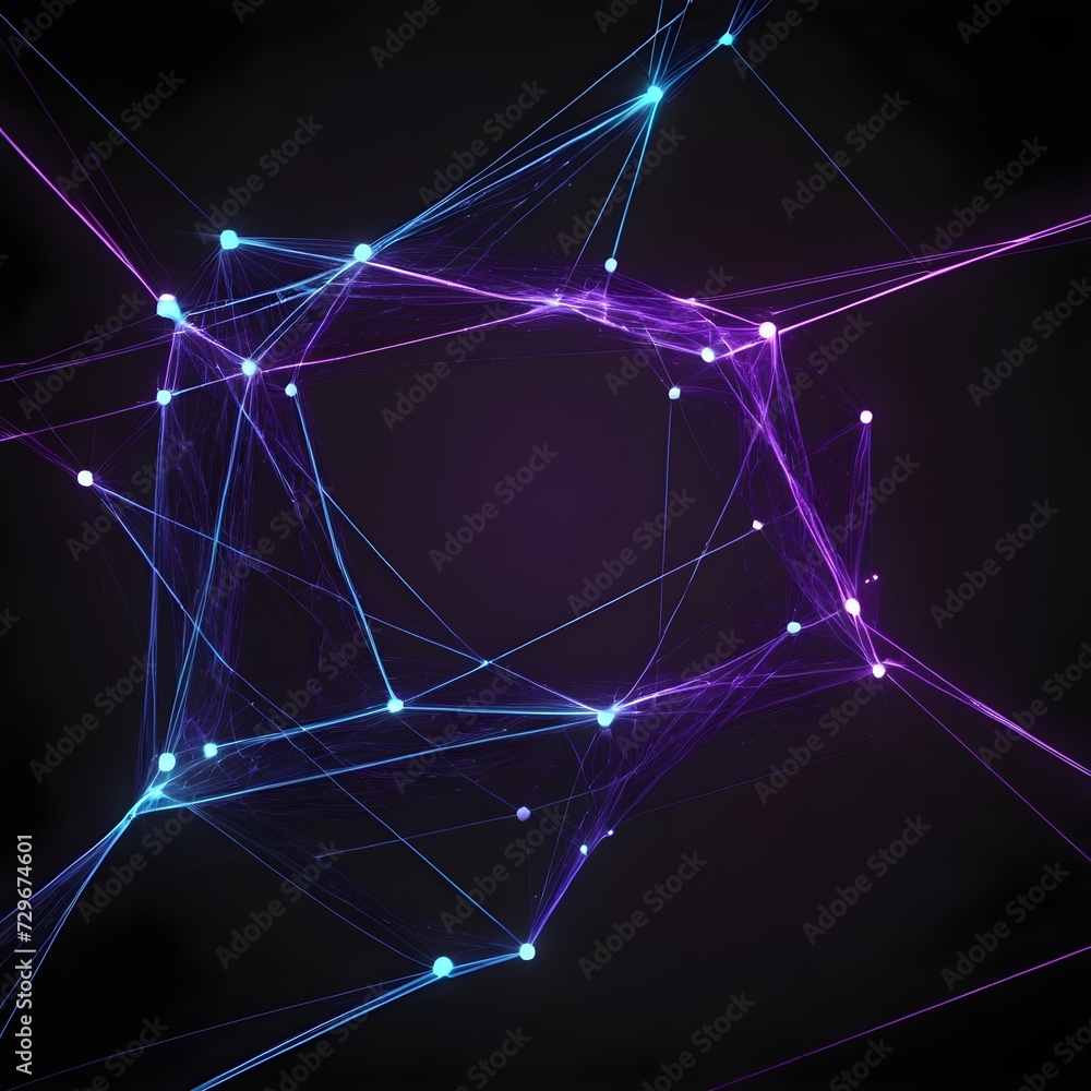 Poster abstract geometric with connected lines. big data visualization, network connection. technology futu