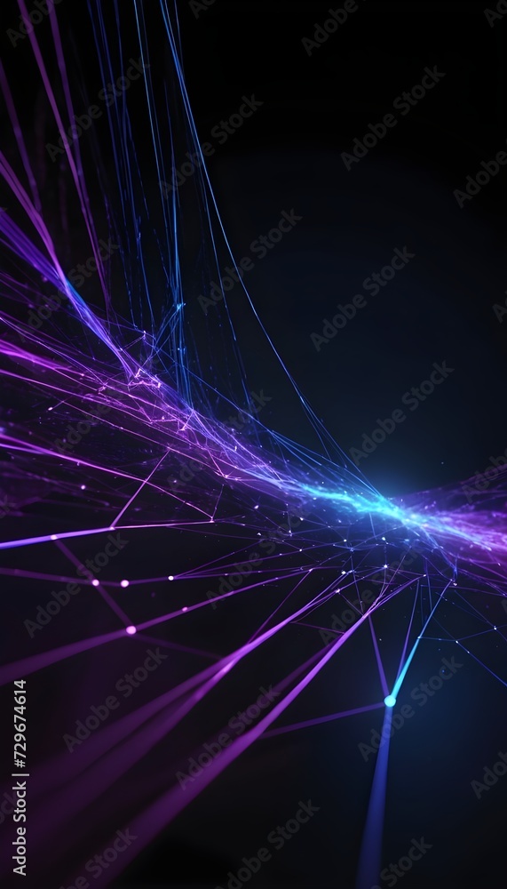 Poster abstract geometric with connected lines. big data visualization, network connection. technology futu