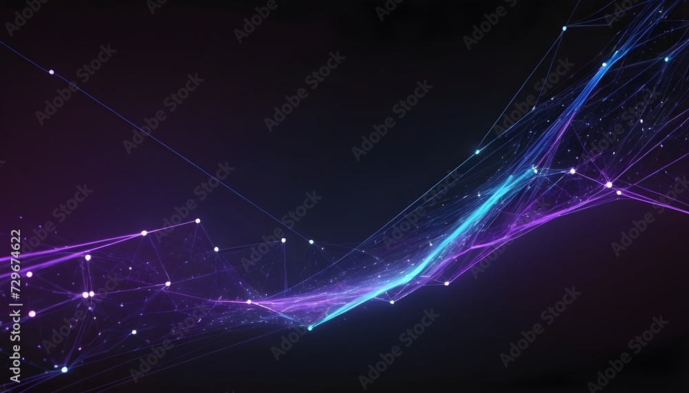 Poster abstract geometric with connected lines. big data visualization, network connection. technology futu