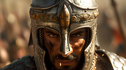 Obraz premium A close-up portrayal of a Persian Immortal warrio
