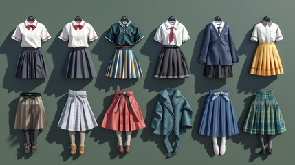 School Uniform in game Asset Style