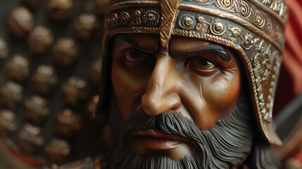 Fototapeta premium A close-up portrayal of a Persian Immortal warrio