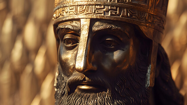 A close-up portrayal of a Persian Immortal warrio