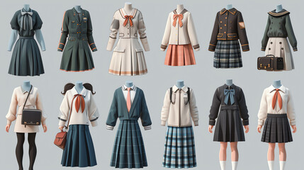 School Uniform in game Asset Style