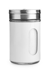 One stylish salt shaker isolated on white