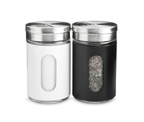 Salt and pepper shakers isolated on white