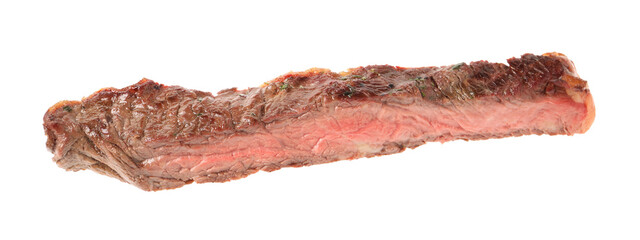 Piece of delicious grilled beef isolated on white