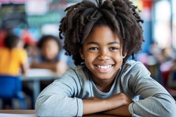 Cute and successful black student smiling An image of achievement and positive representation in education