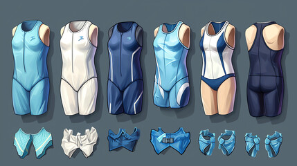 Set of Swimming Suit in Game Asset Style