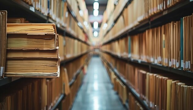 Document Archiving and Retrieval, Showcase the ease of document archiving and retrieval with an image featuring a searchable database of archived documents, AI