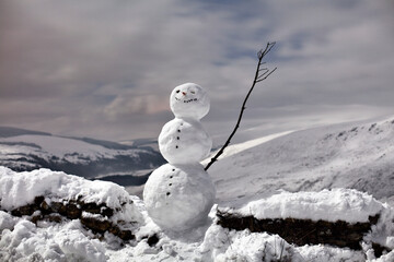snowman on the snow