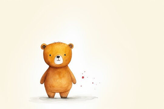 childlike drawing of cute little bear illustration
