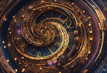 A golden, sacred geometry dimension machine.