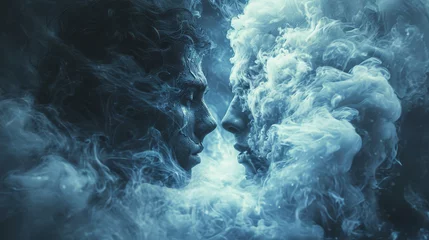 Rolgordijnen Whispers of the Mist: Ethereal Encounter © Thomas