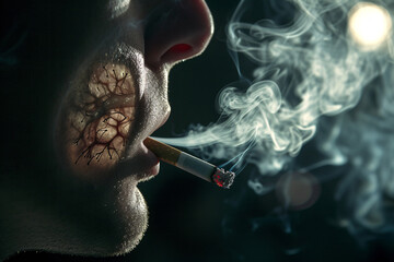a person smoking a cigarette - obrazy, fototapety, plakaty