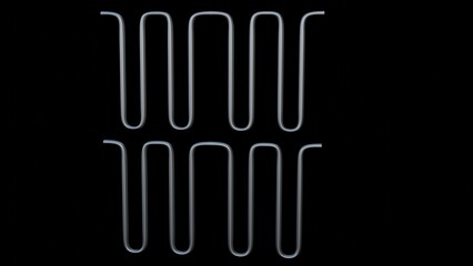 Metal heating elements for Electric thermal storage heating system. Heating wires. 3d render illustration 