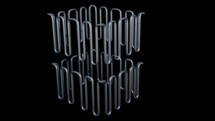 Metal heating elements for Electric thermal storage heating system. Heating wires. 3d render illustration 