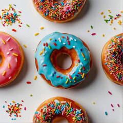 Fototapeta na wymiar Photo of donut with colorful candy