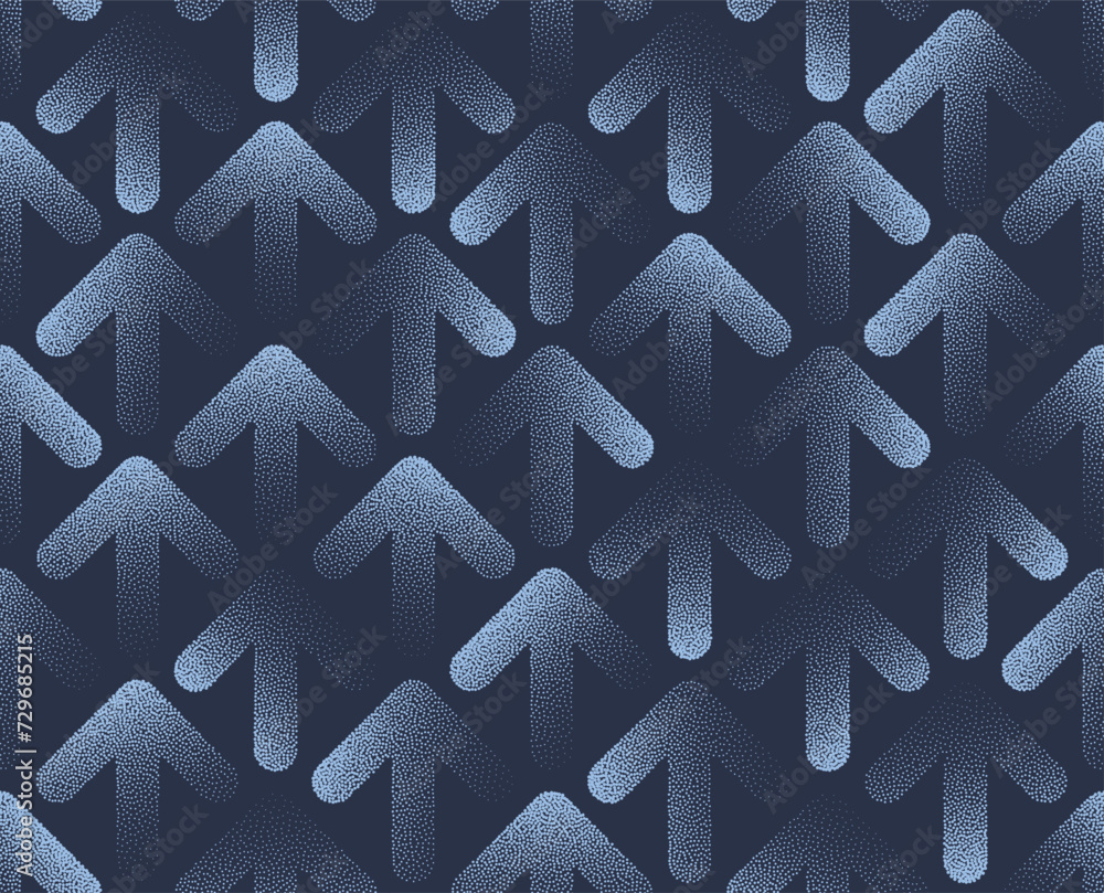 Poster movement of arrows up blue seamless pattern trendy vector business abstract background. continuous d