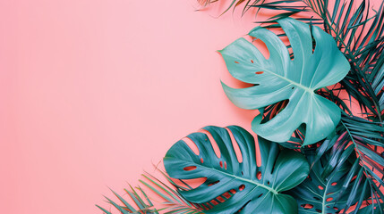 Plants with a pink background provide ample space for textual content in a lifestyle fashion banner Background