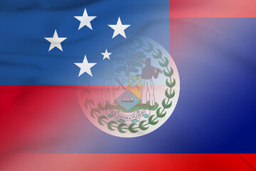 Samoa and Belize official flag transborder relations BLZ WSM
