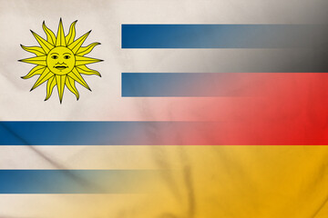 Obraz premium Uruguay and Germany government flag transborder relations DEU URY