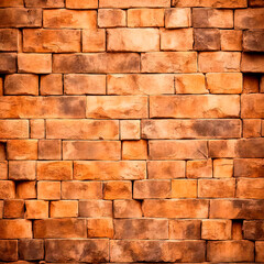 Fototapeta premium Grunge background with the texture of old brick wall. Antique masonry with bricks of different sizes and colors creates an original texture.