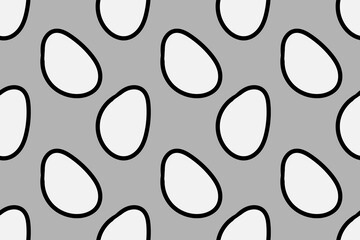 Egg, eggs, boiled eggs, breakfast, cooking, cartoon food. Healthy meal. Seamless vector pattern for design and decoration.