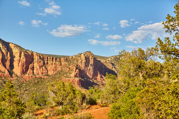 Sedona Red Rock Formations and Desert Flora, Sunny Arizona