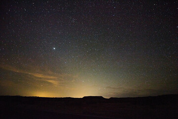 Sedona Starry Night Sky with Milky Way and Silhouetted Landscape