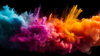 Fototapeta premium Happy Holi festival concept in India, colorful powder background