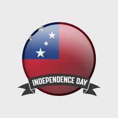 Samoa Round Independence Day Badge
