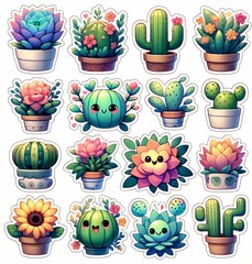 Sticker Set: Succulents and Cacti